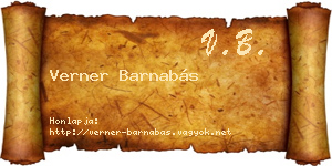 Verner Barnabás névjegykártya